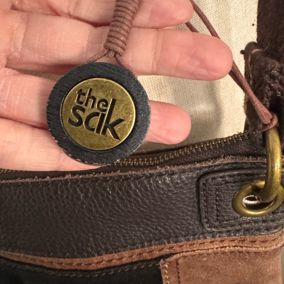 The Sak | 100% Genuine Leather | Two-Tone Brown & Black | Messenger Shoulder Bag - Picture 6 of 13